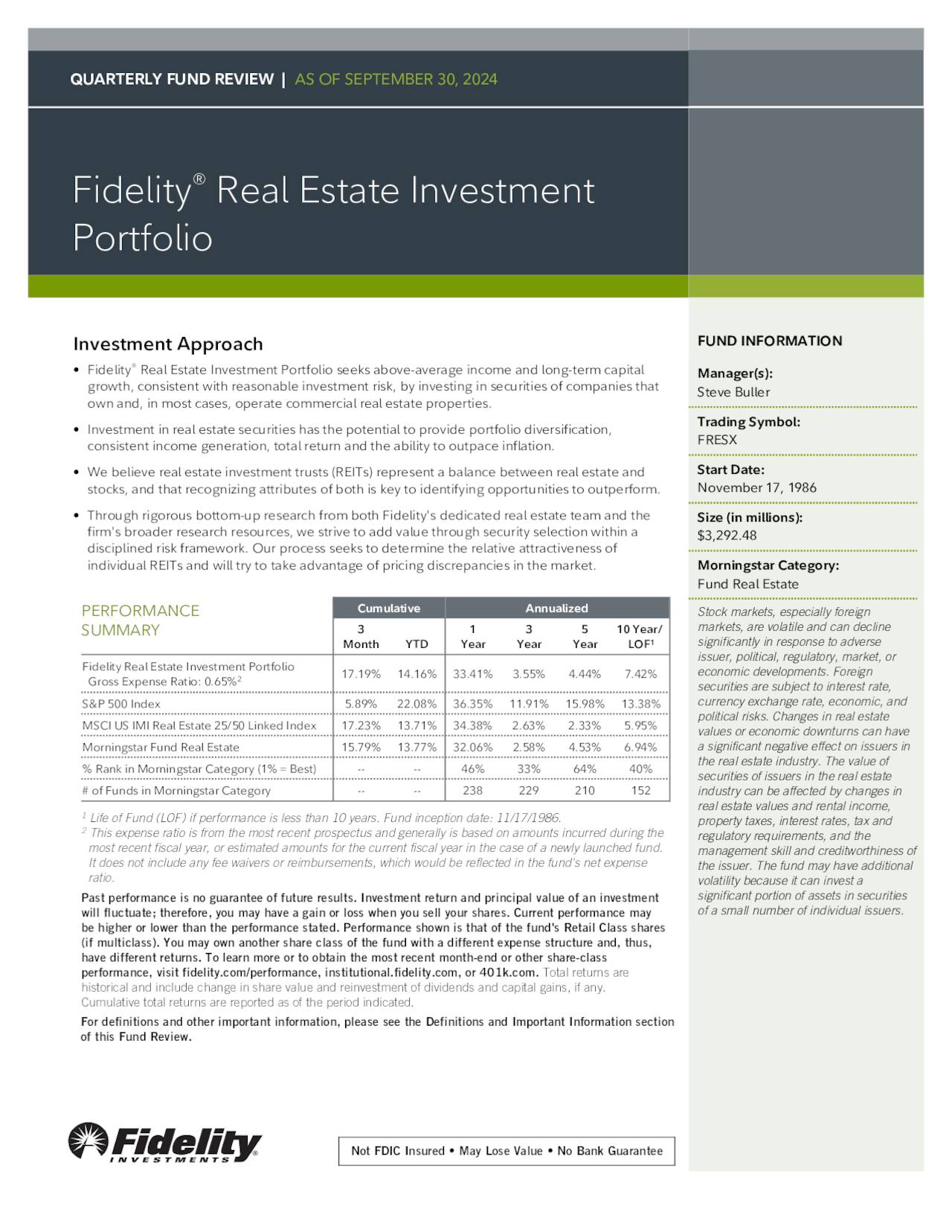 QUARTERLY FUND REVIEW | AS OF SEPTEMBER 30, 2024