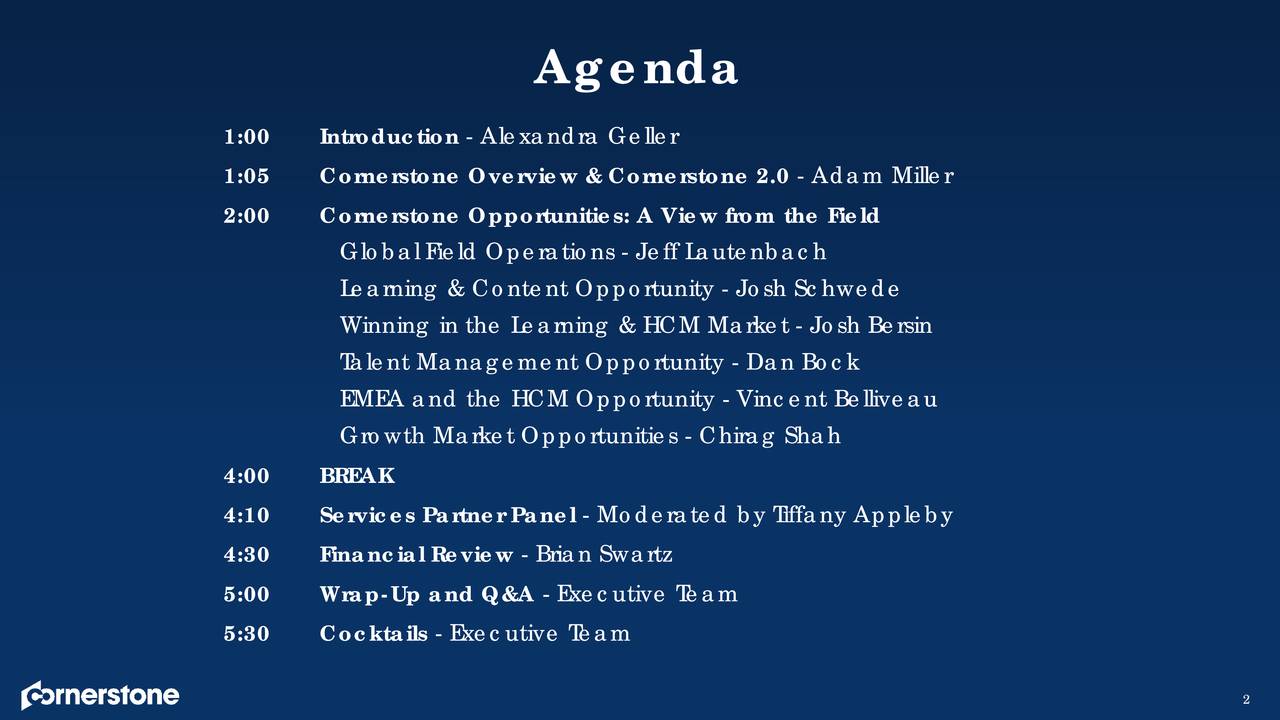 Cornerstone Ondemand Csod Investor Presentation Slideshow Nasdaq Csod Seeking Alpha