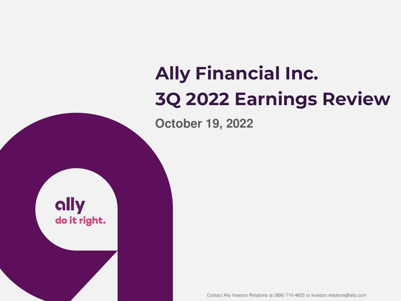 Ally Financial Inc. 2022 Q3 Results Earnings Call Presentation