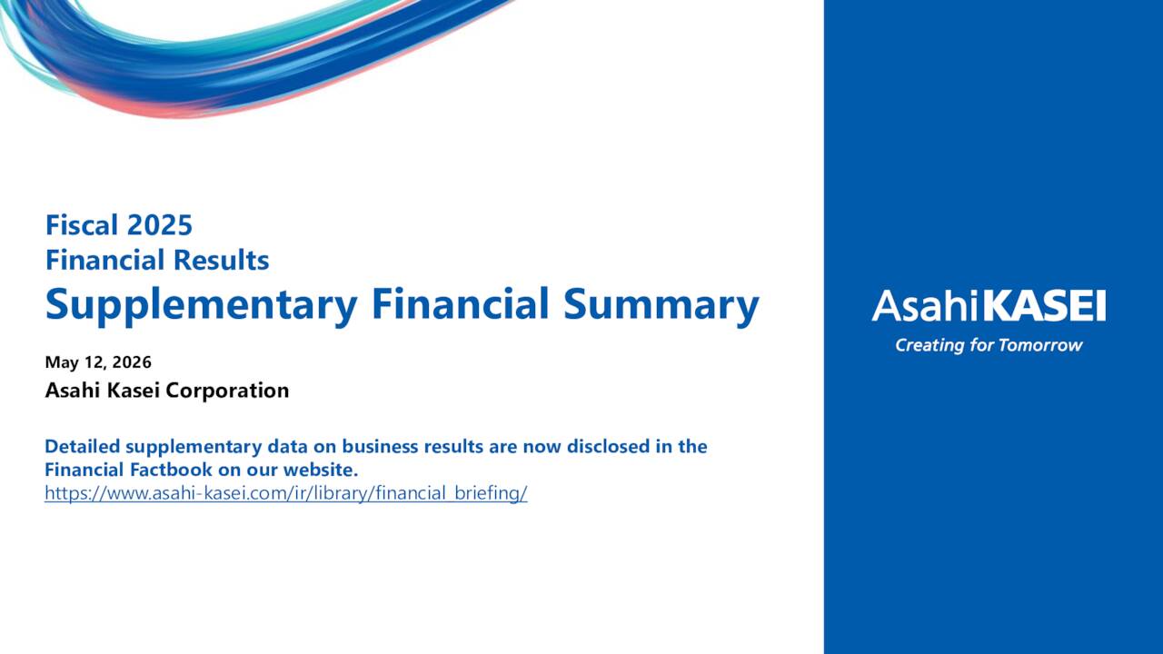 Asahi Kasei Corporation 2026 Q4 - Results - Earnings Call Presentation ...