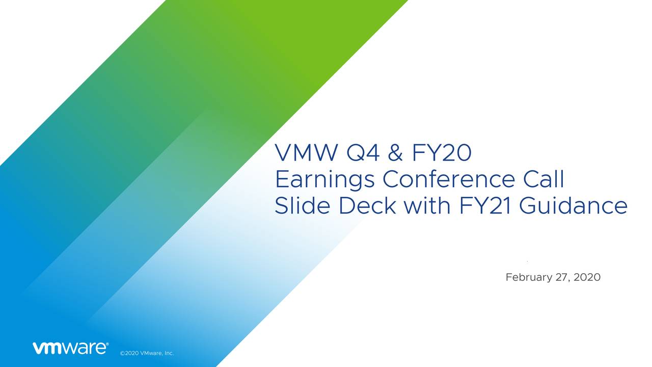 VMware, Inc. 2019 Q4 Results Earnings Call Presentation (NYSEVMW