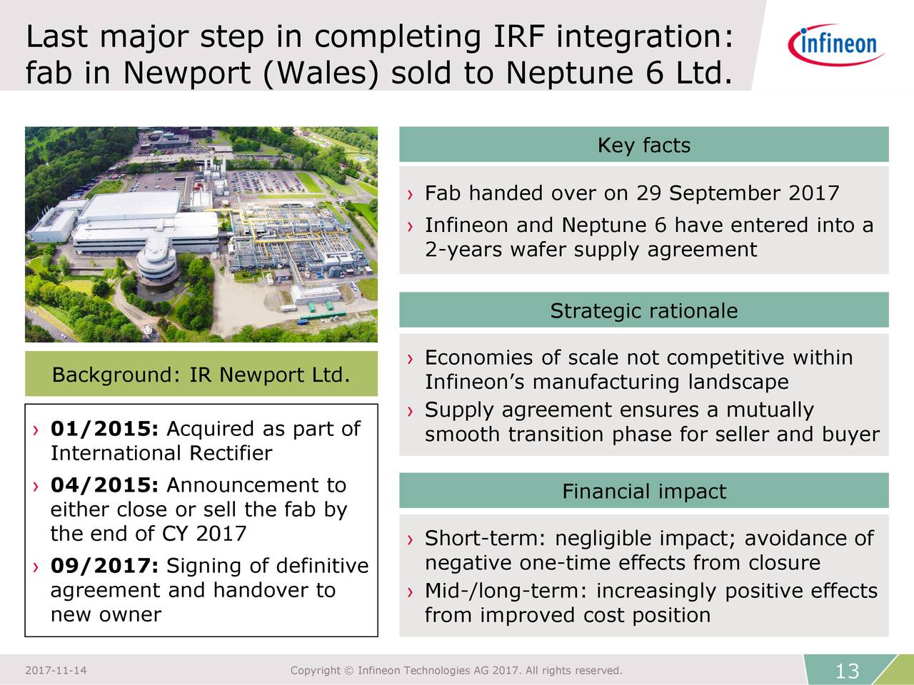 Infineon Technologies Ag 17 Q4 Results Earnings Call Slides Otcmkts Ifnnf Seeking Alpha