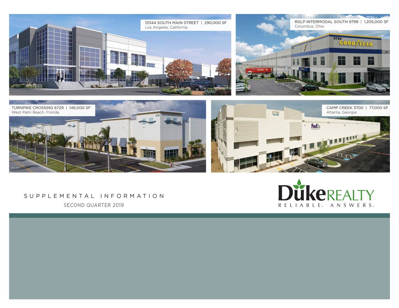 Duke Realty Corporation 2019 Q2 Results Earnings Call Slides (NYSE