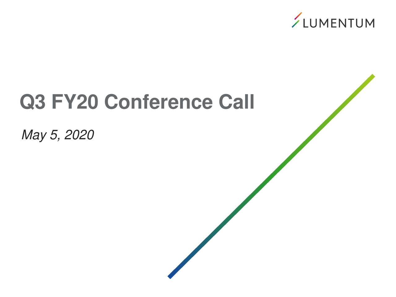 Q3 FY20 Conference Call