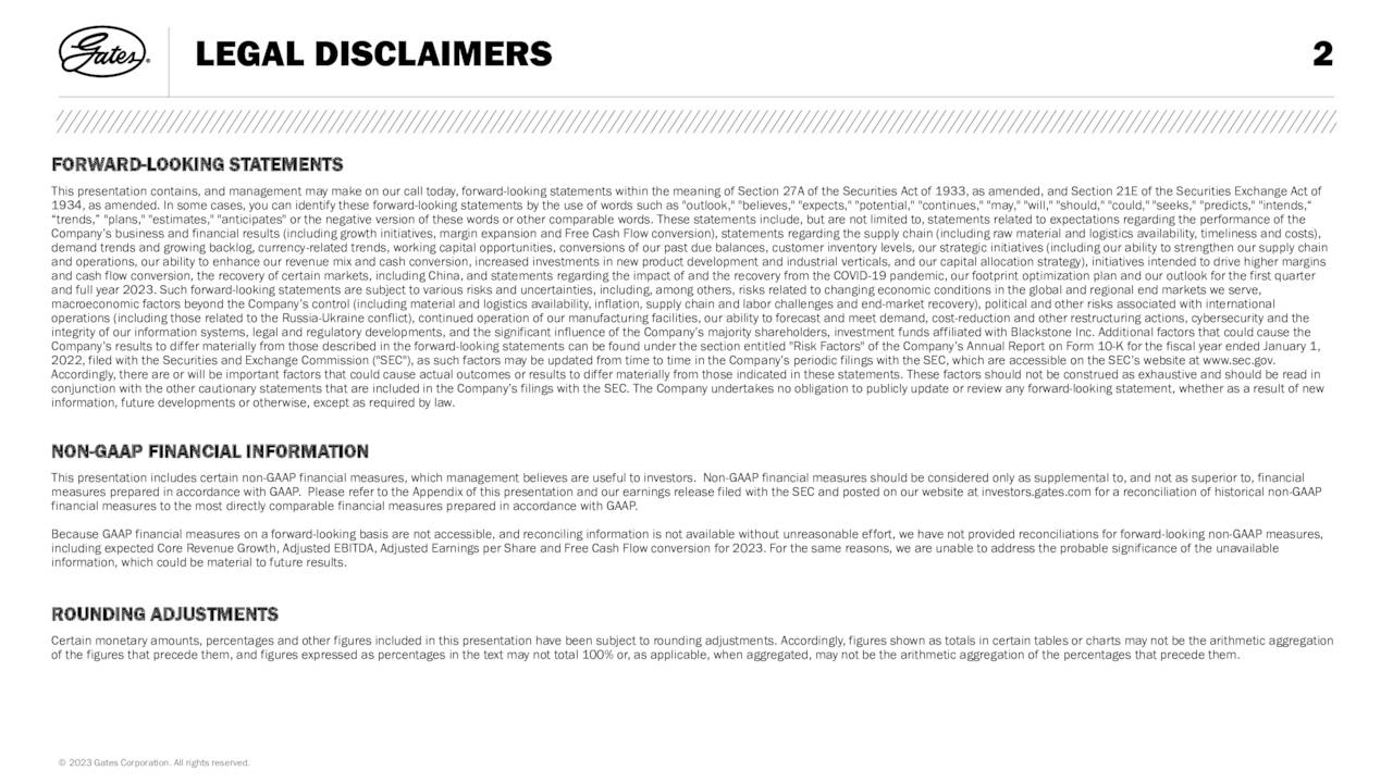 Gates Industrial Corporation plc 2022 Q4 Results Earnings Call