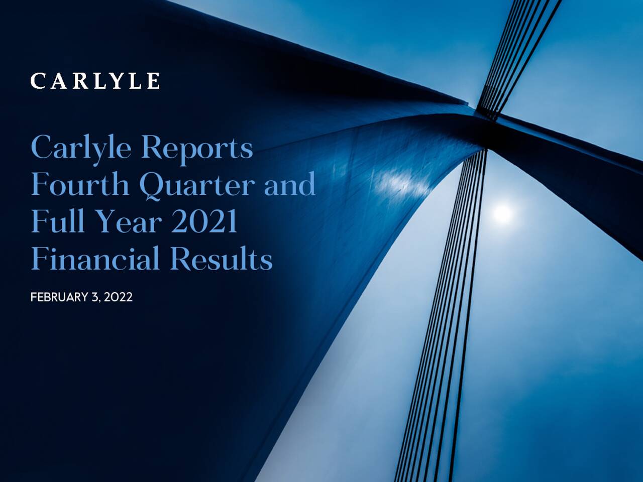 The Carlyle Group Inc. 2021 Q4 Results Earnings Call Presentation
