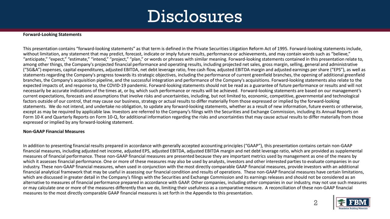 Foundation Building Materials, Inc. 2020 Q1 Results Earnings Call