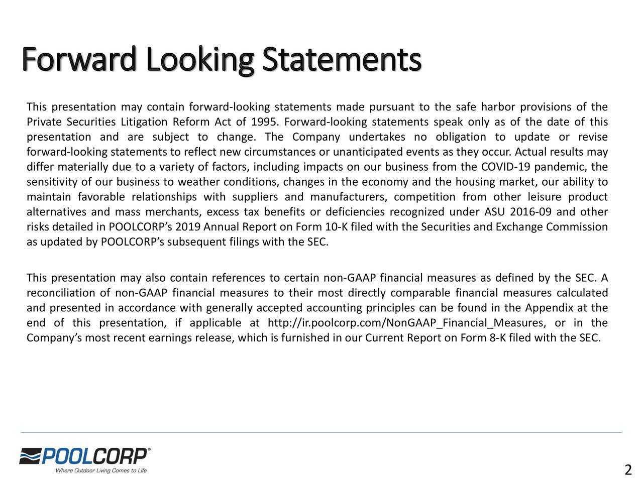 Forward Looking Statements