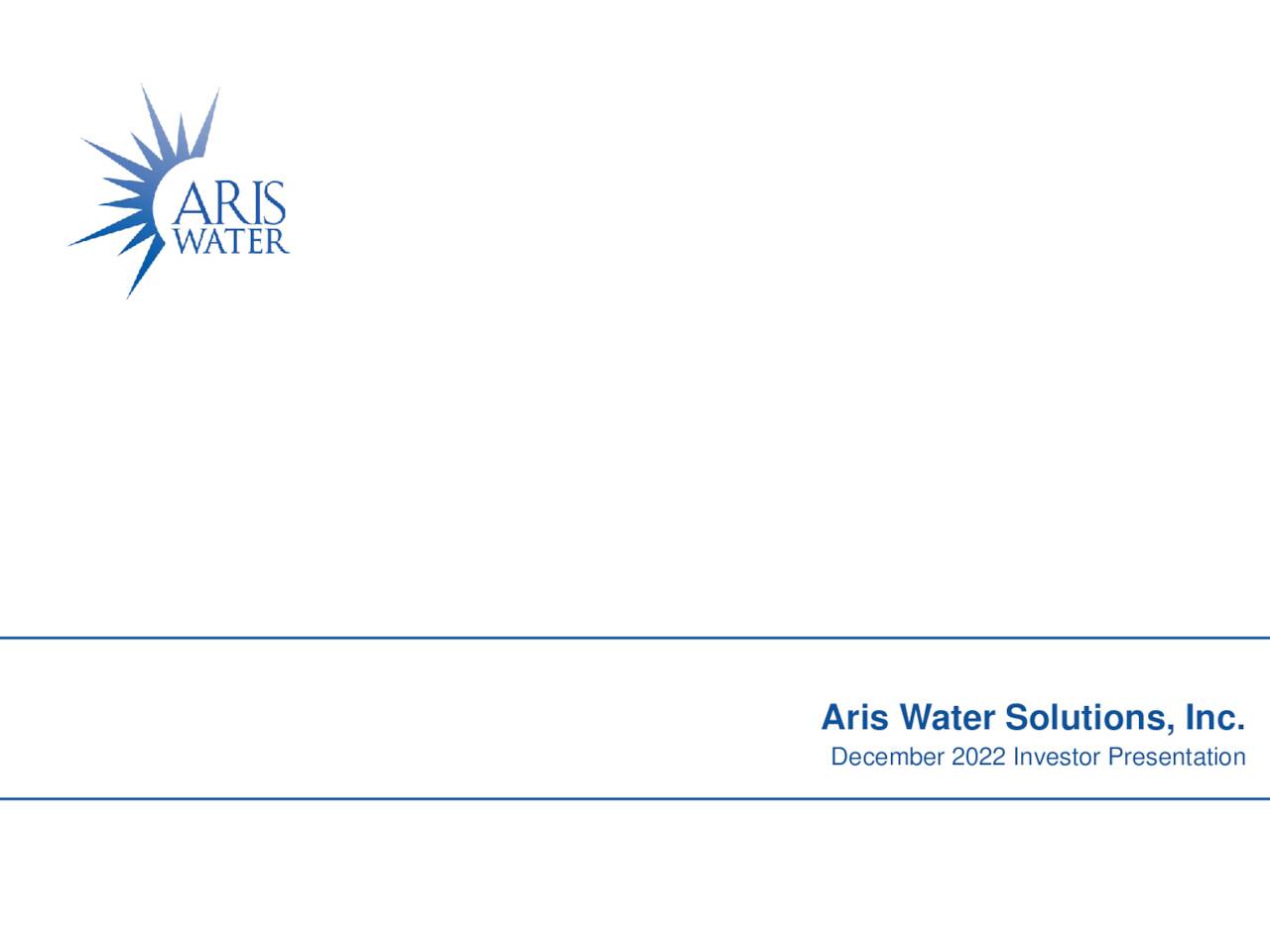 aris water solutions presentation