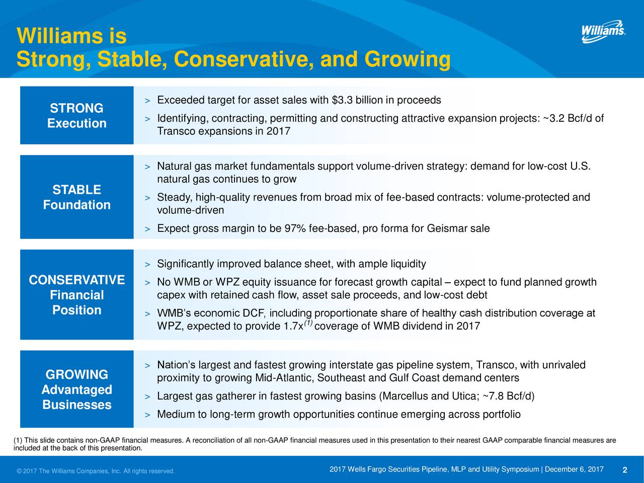 The Williams Companies (WMB) Presents At 2017 Wells Fargo Securities ...