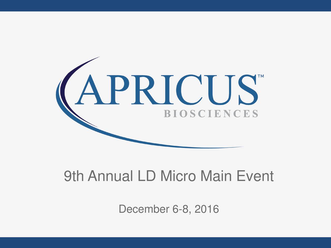 Apricus (APRI) presents at LD Micro Main Event (NASDAQSEEL) Seeking