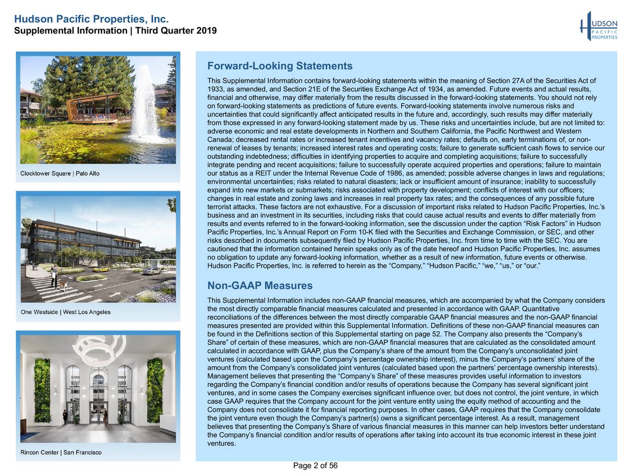 Hudson Pacific Properties, Inc. 2019 Q3 Results Earnings Call