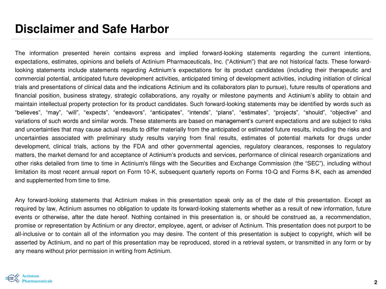 Actinium Pharmaceuticals (ATNM) Investor Presentation Slideshow (NYSE