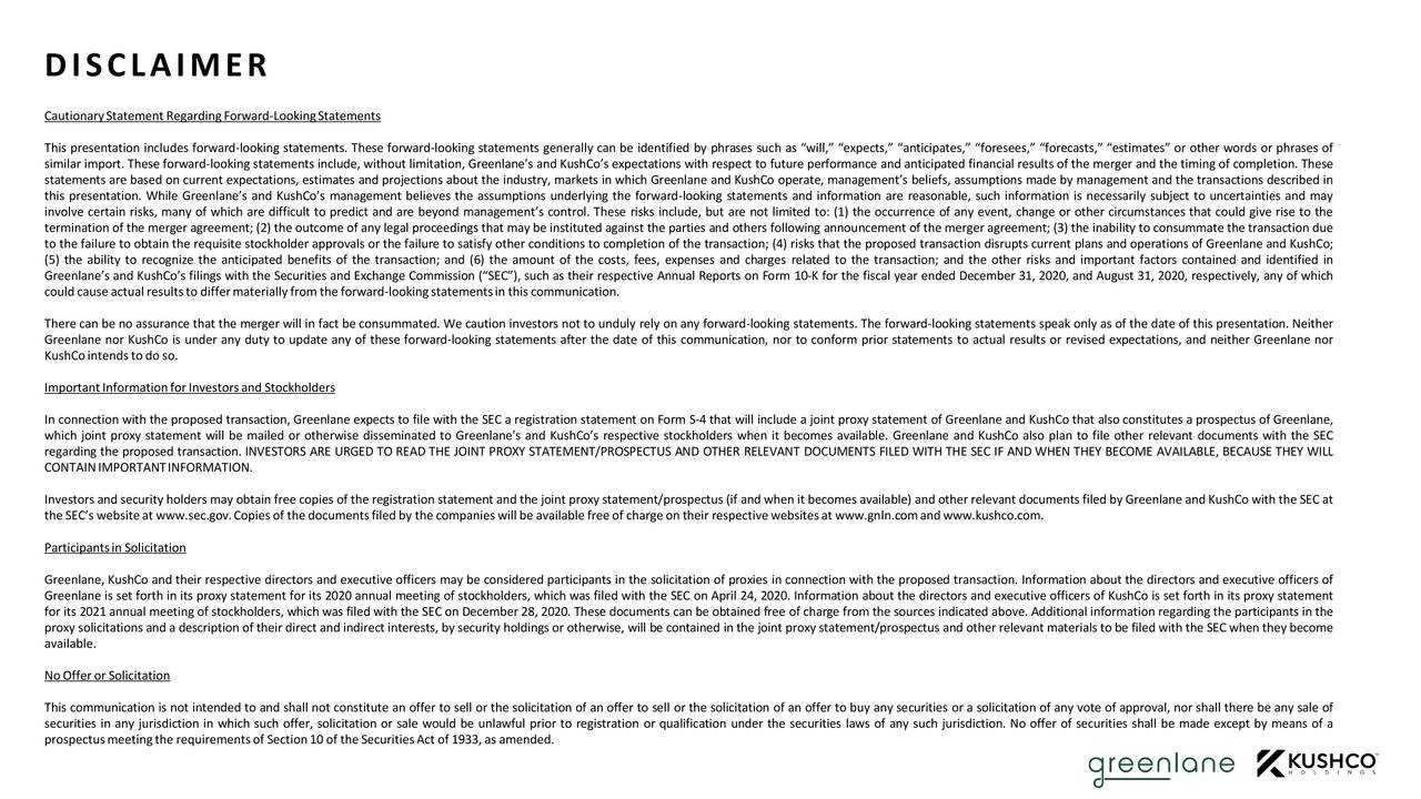 Greenlane Holdings, Inc. 2020 Q4 Results Earnings Call Presentation