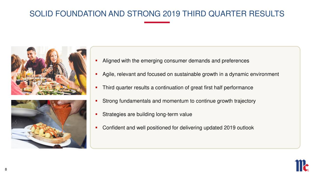 SOLID FOUNDATION AND STRONG 2019 THIRD QUARTER RESULTS