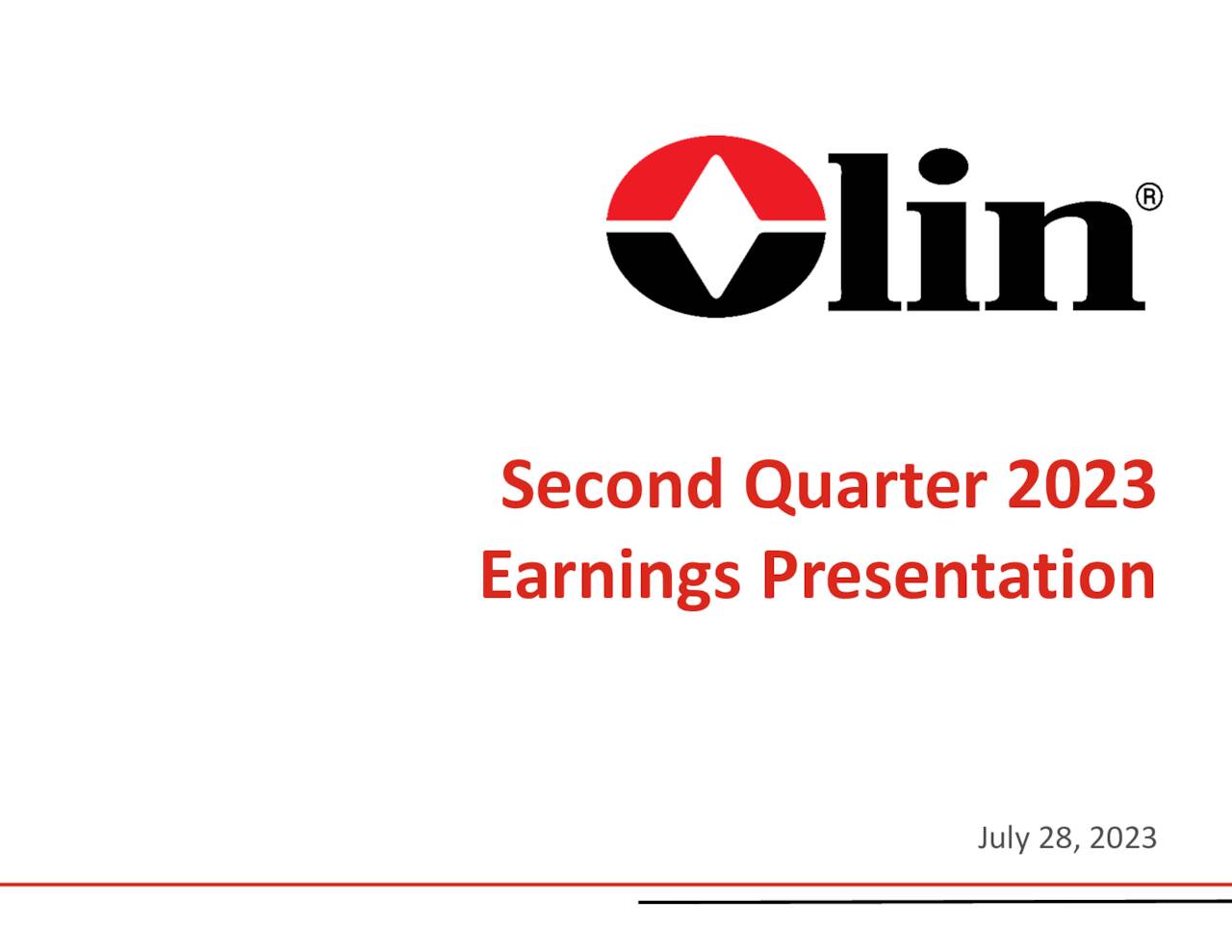Olin Corporation 2023 Q2 Results Earnings Call Presentation (NYSE