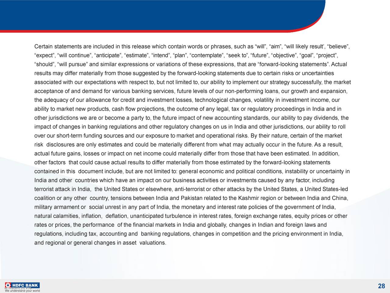HDFC Bank HDB Investor Presentation Slideshow NYSE HDB Seeking 