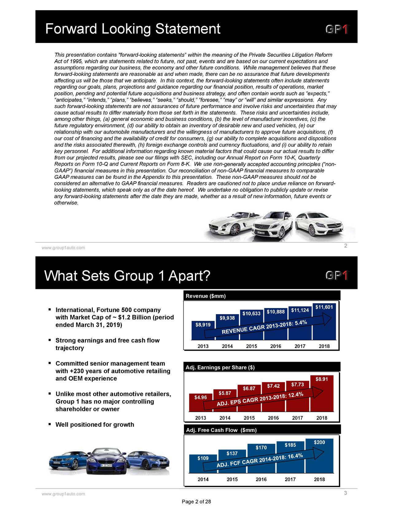 Group 1 Automotive, Inc. 2019 Q1 Results Earnings Call Slides (NYSE