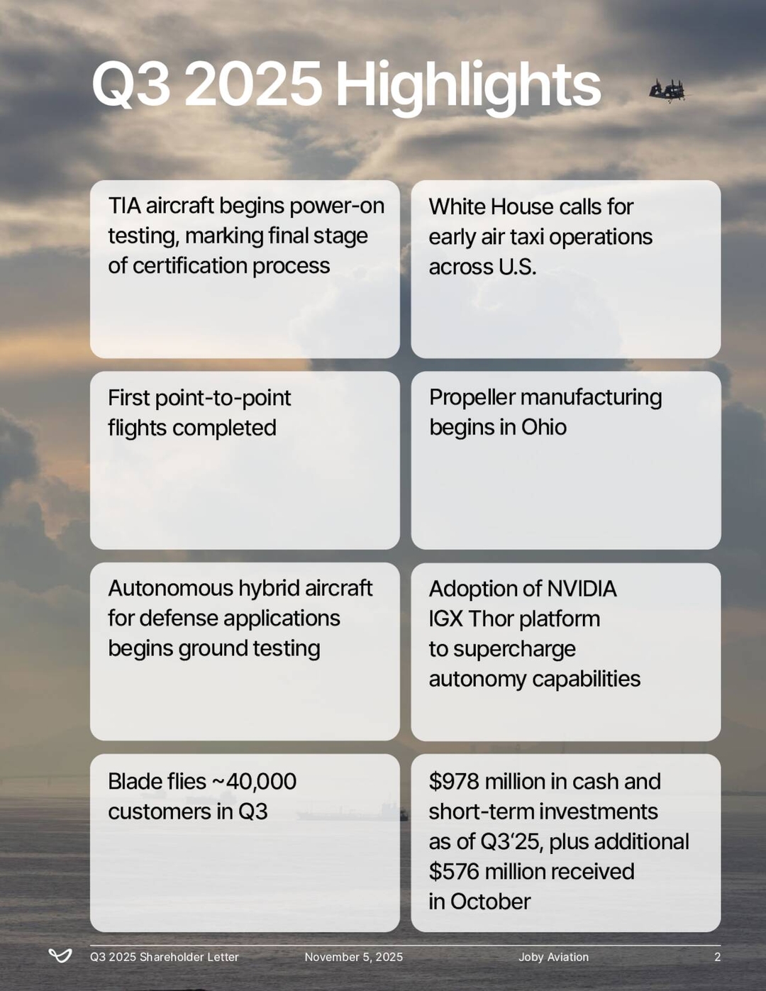 Joby Aviation, Inc. 2025 Q3 - Results - Earnings Call Presentation ...