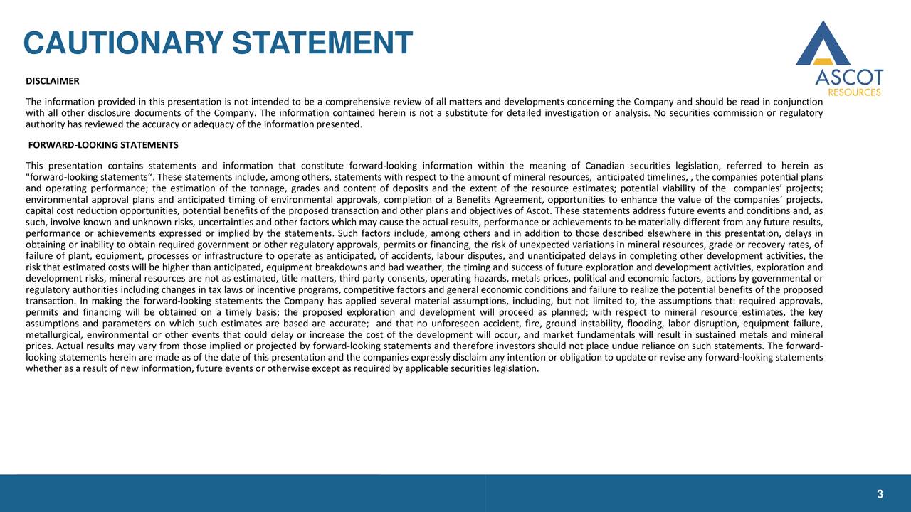CAUTIONARY STATEMENT