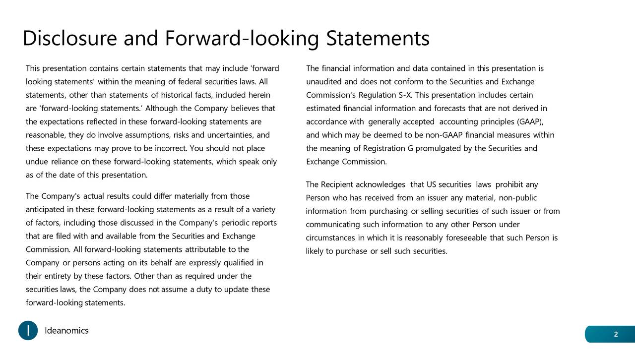 Disclosure and Forward-looking Statements