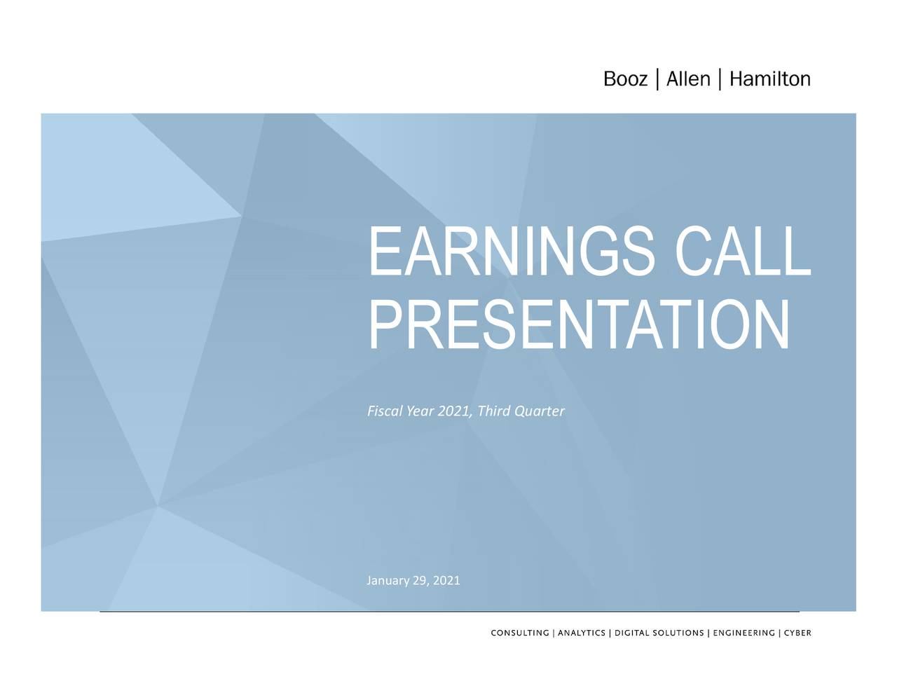 Booz Allen Hamilton Holding Corporation 2021 Q3 - Results - Earnings ...