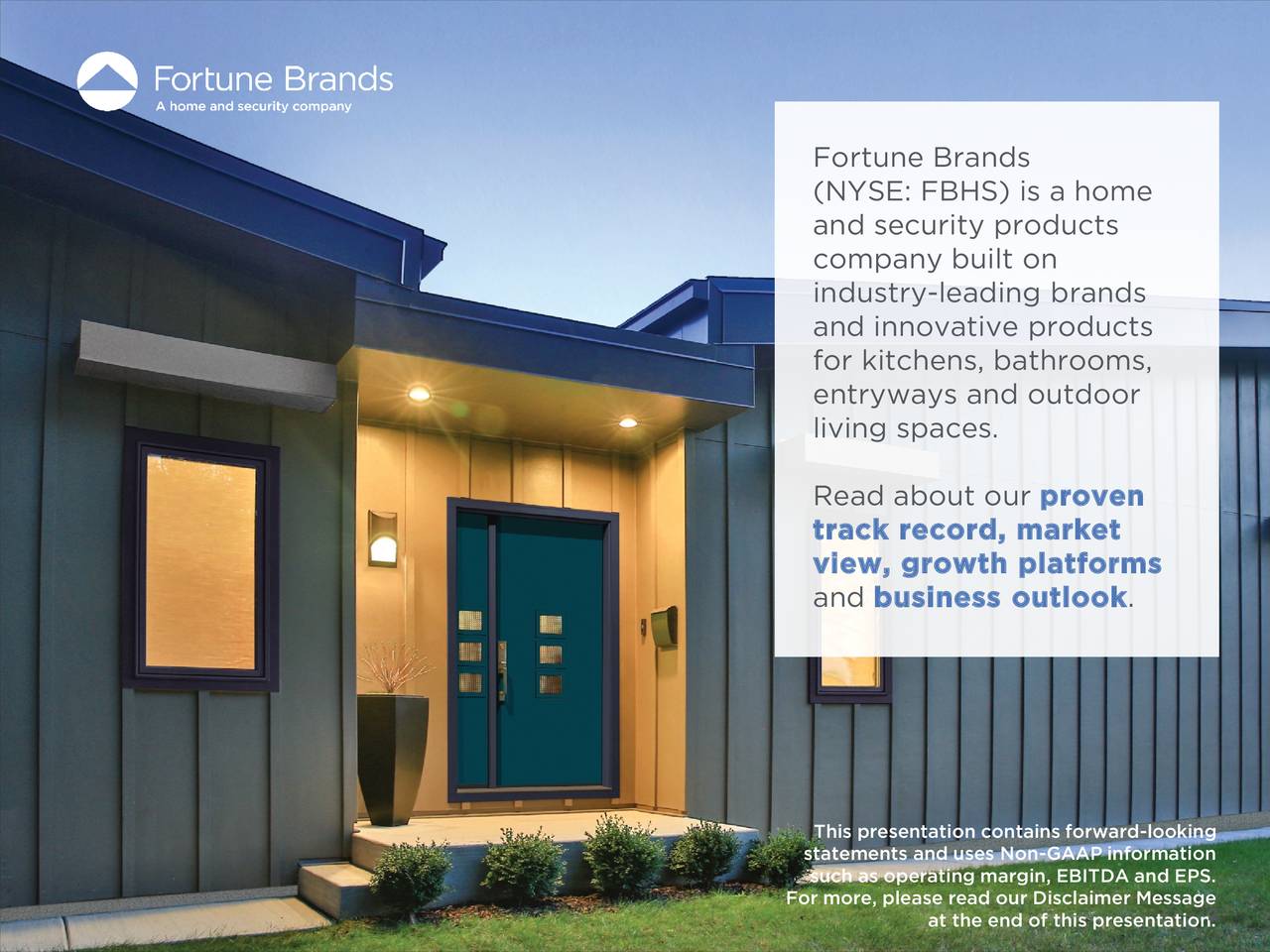 Fortune Brands Home & Security, Inc. 2019 Q1 Results Earnings Call