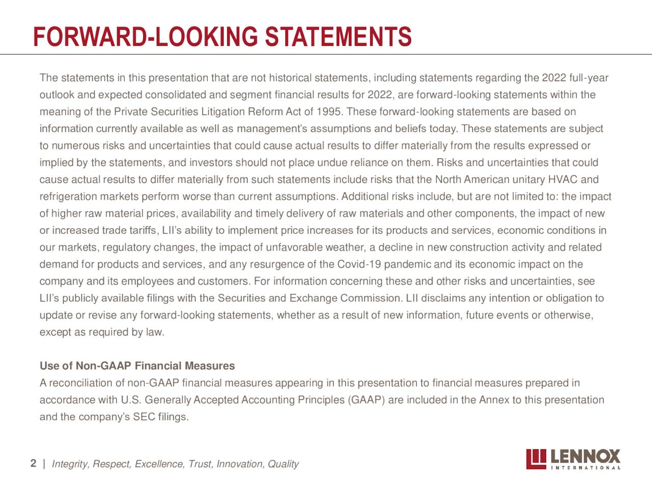 Lennox International (LII) Investor Presentation Slideshow (NYSELII
