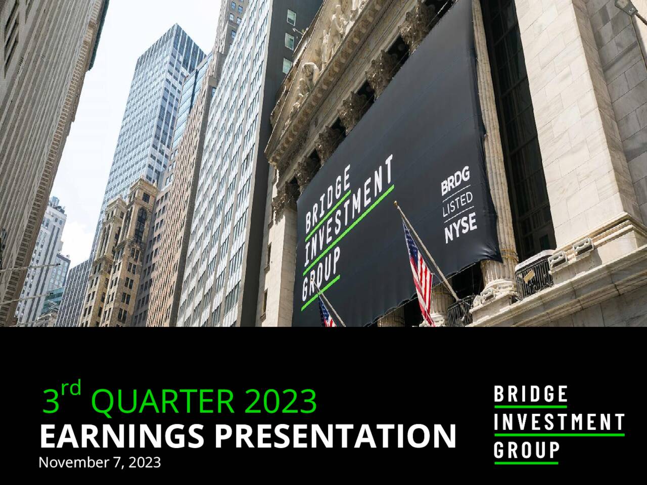 Bridge Investment Group Holdings Inc. 2023 Q3 - Results - Earnings Call ...
