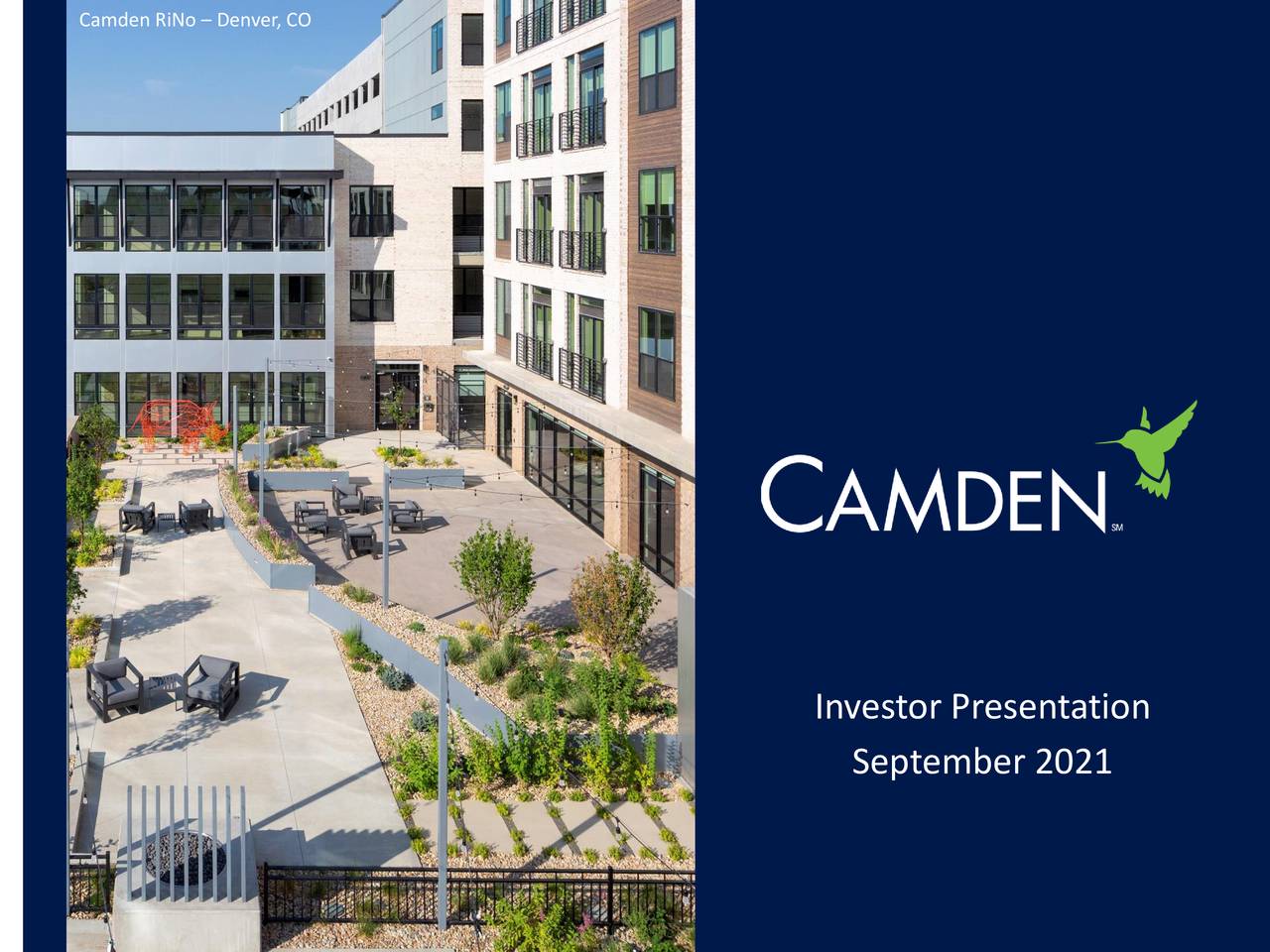 Camden Property Trust (CPT) Presents At 2021 Bank of America Global