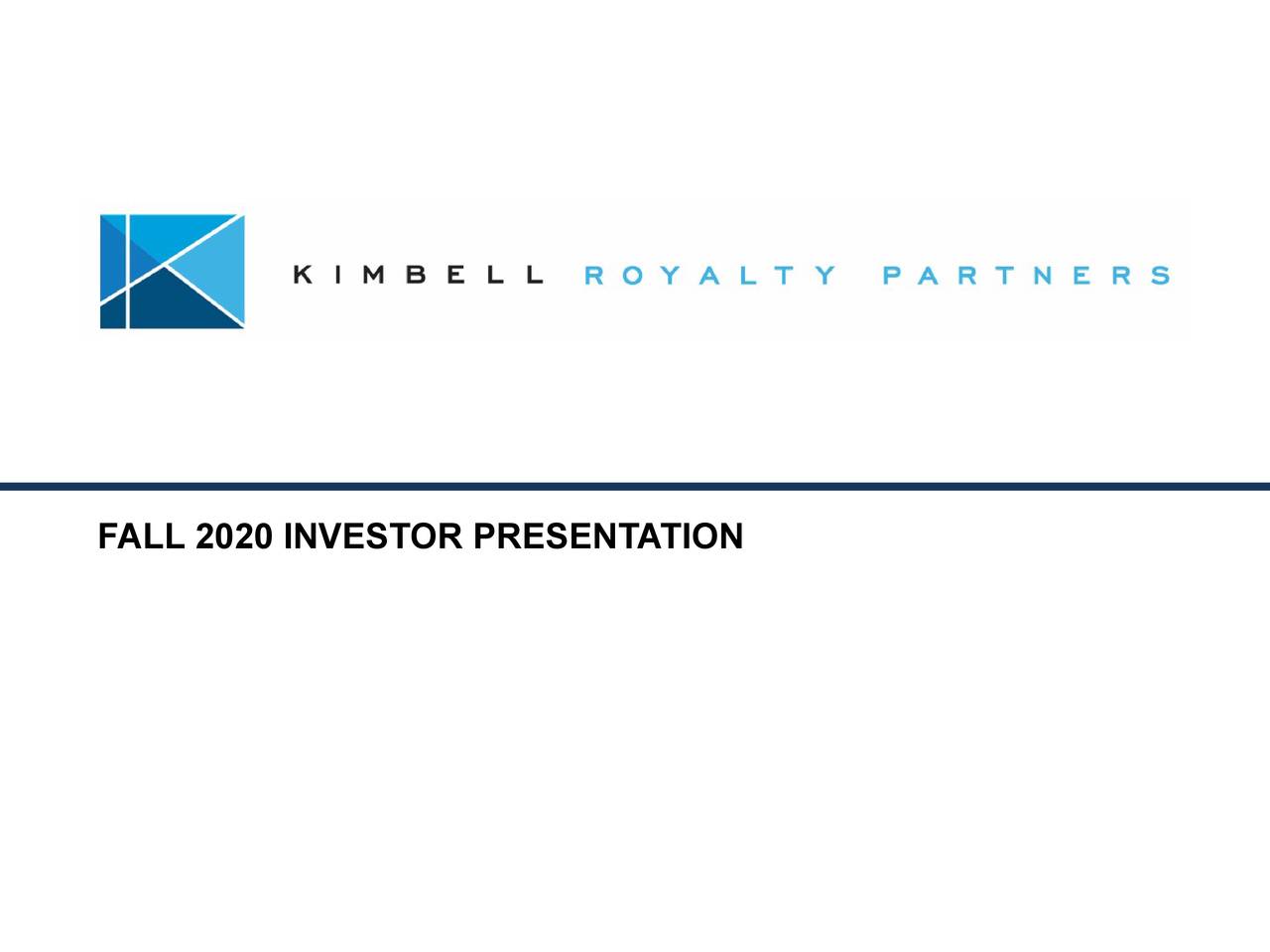 Kimbell Royalty Partners, LP 2020 Q2 Results Earnings Call