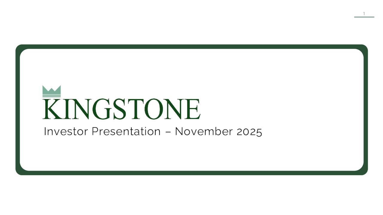Kingstone Companies, Inc. 2025 Q3 - Results - Earnings Call ...