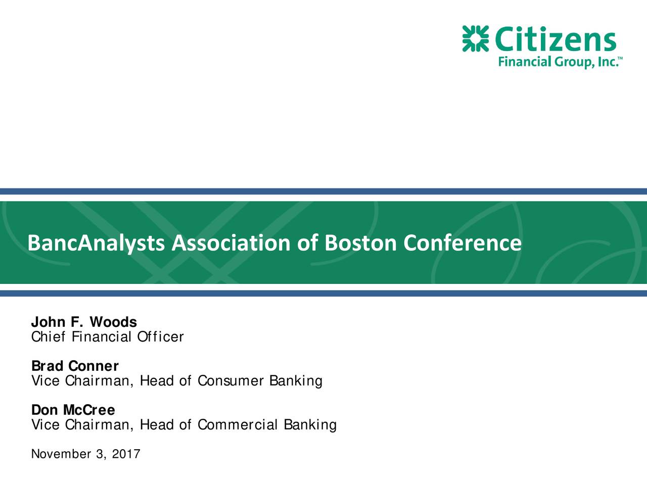 Citizens Financial (CFG) Presents At 36th Annual BancAnalysts