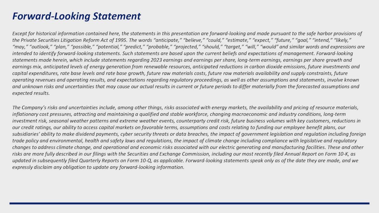 Forward-Looking	Statement