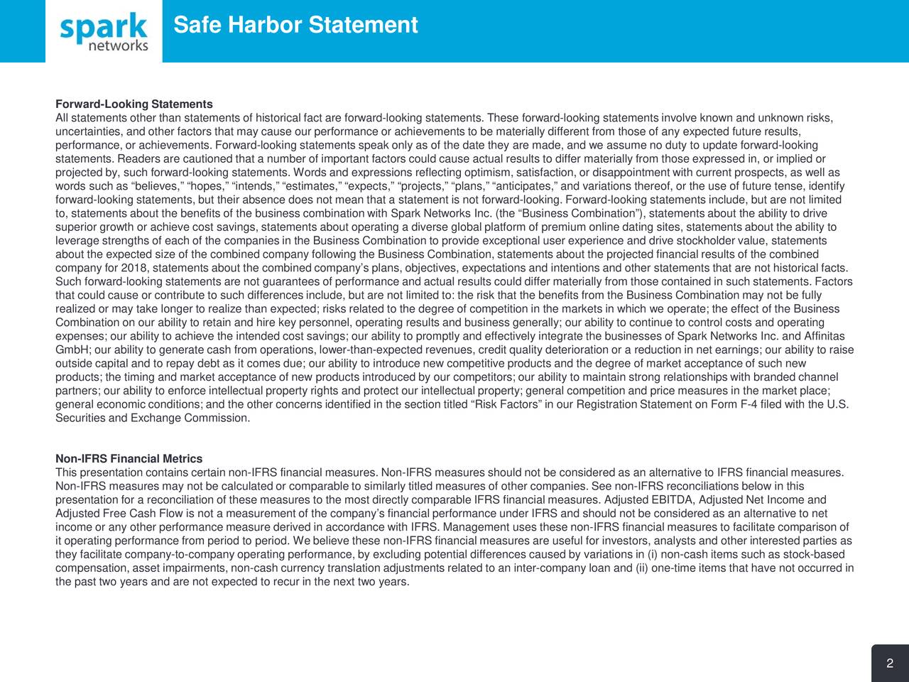 Safe Harbor Statement