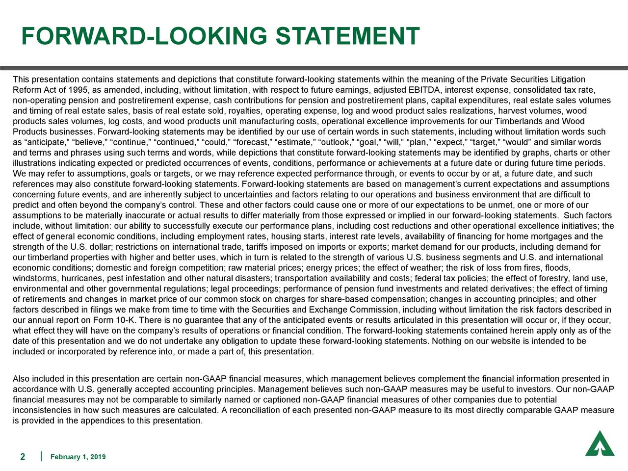 Weyerhaeuser Co. 2018 Q4 Results Earnings Call Slides (NYSEWY