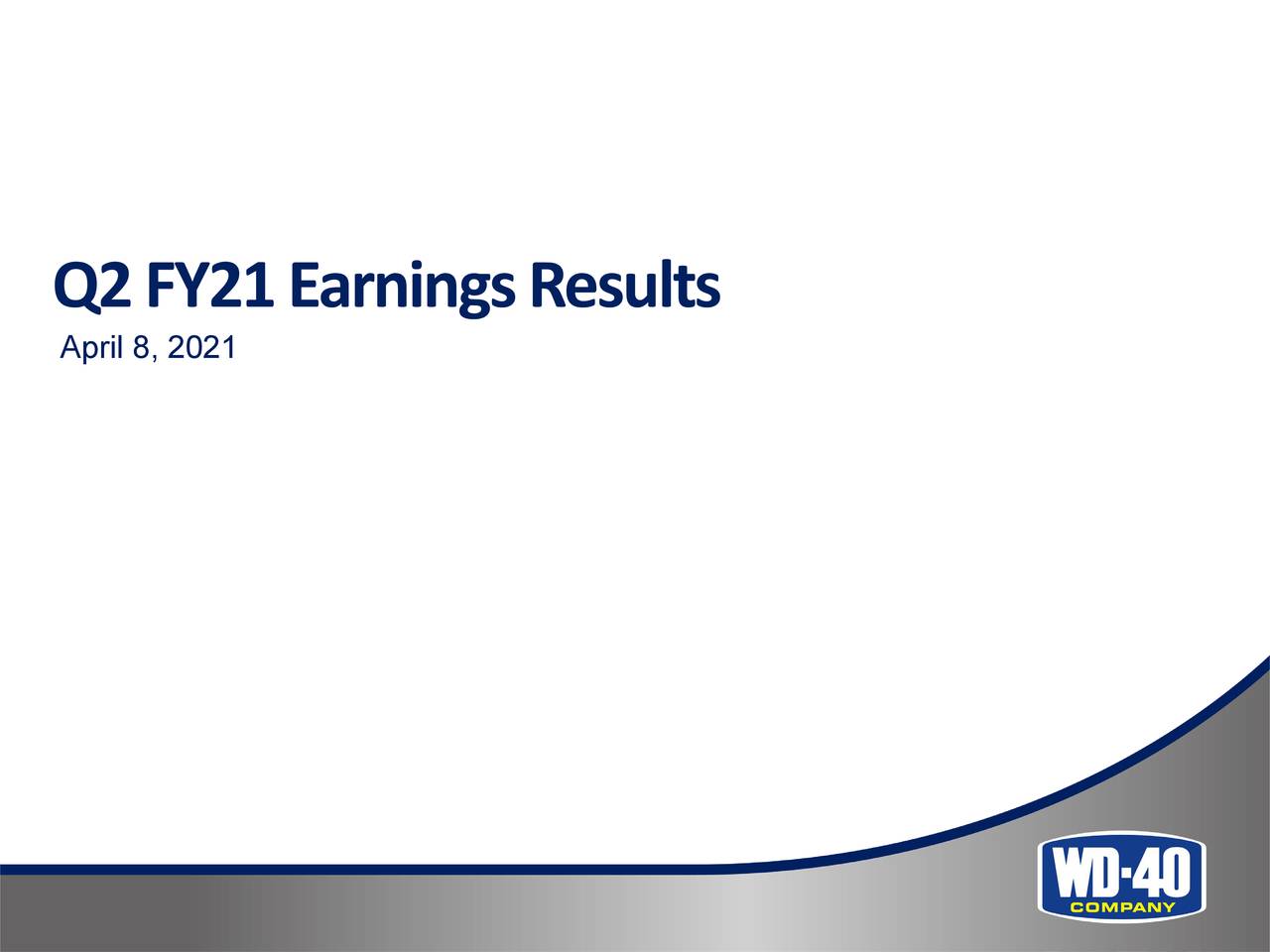Q2 FY21 Earnings Results