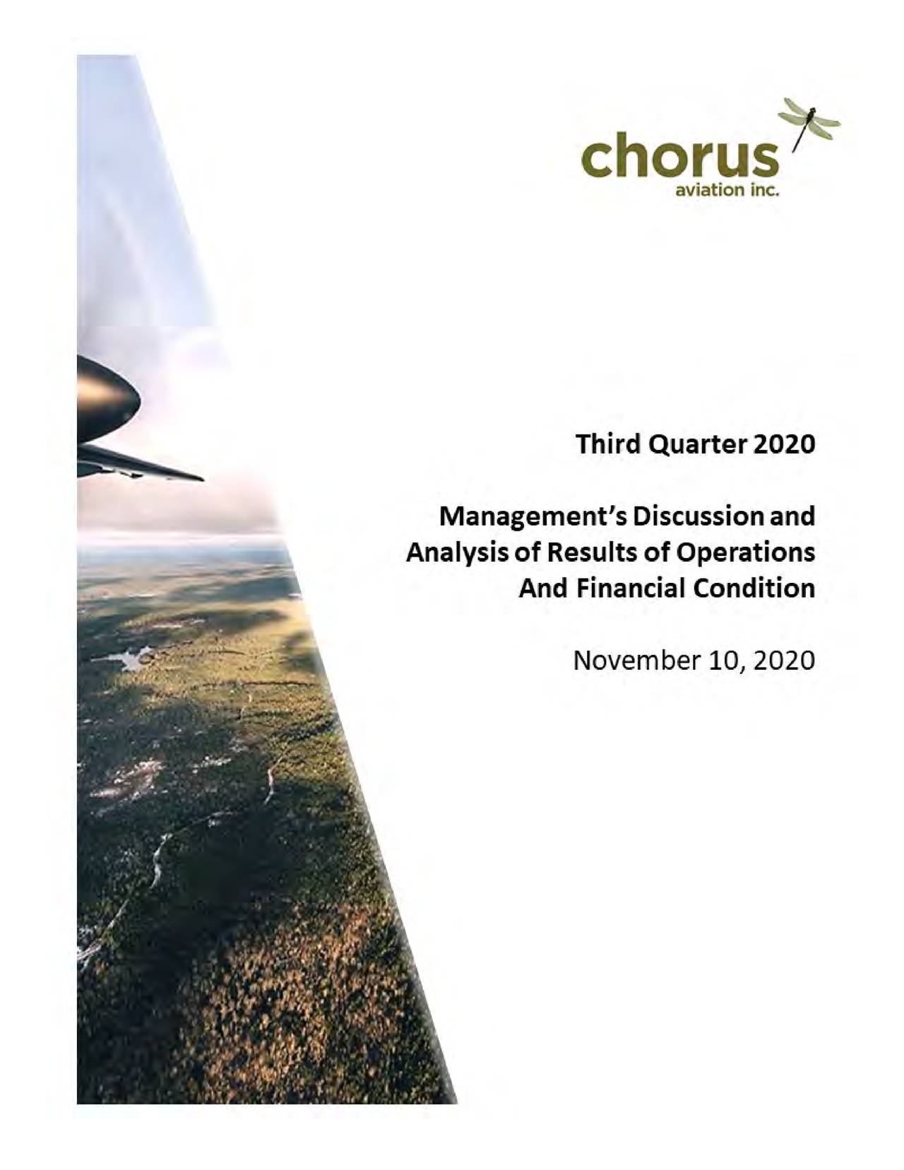 Chorus Aviation Inc. 2020 Q3 Results Earnings Call Presentation