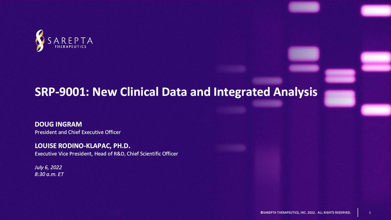 Sarepta Therapeutics (SRPT) Presents SRP9001 New Clinical Data and