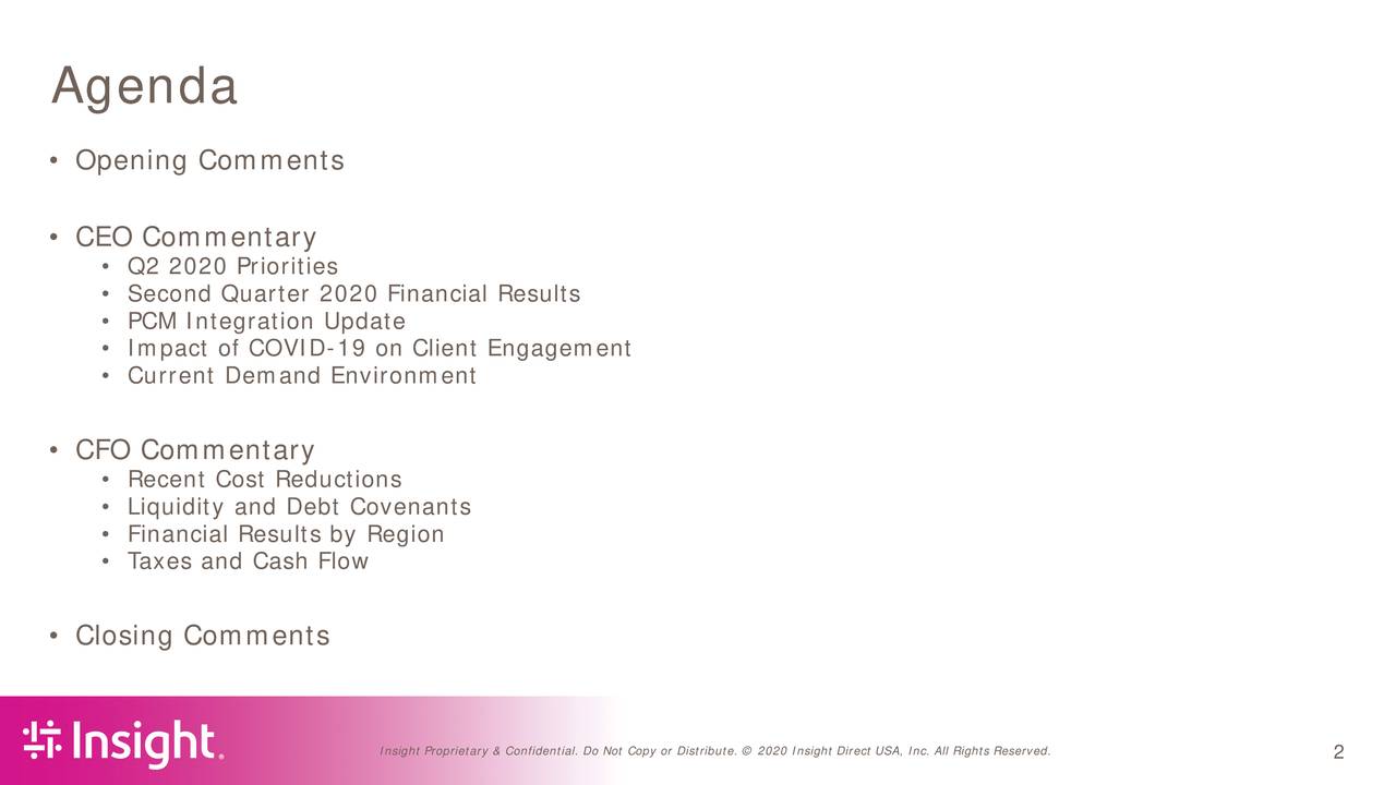 Insight Enterprises, Inc. 2020 Q2 - Results - Earnings Call ...