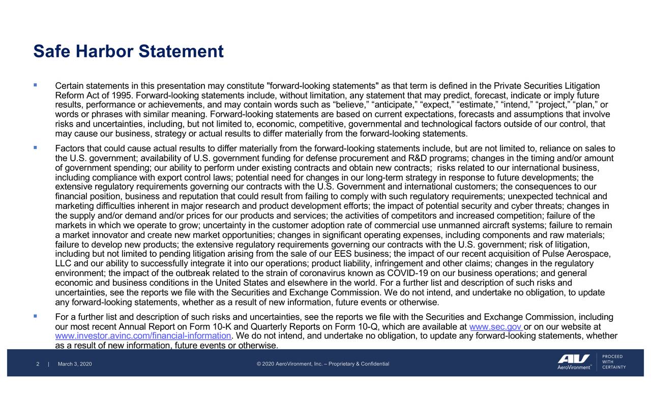 Safe Harbor Statement